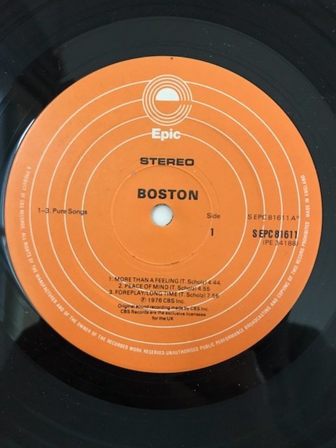 ■レアUKオリジ■BOSTON-ボストン/S.T.1st 1976年 英EPIC 貴重HYPEステッカー！_画像2