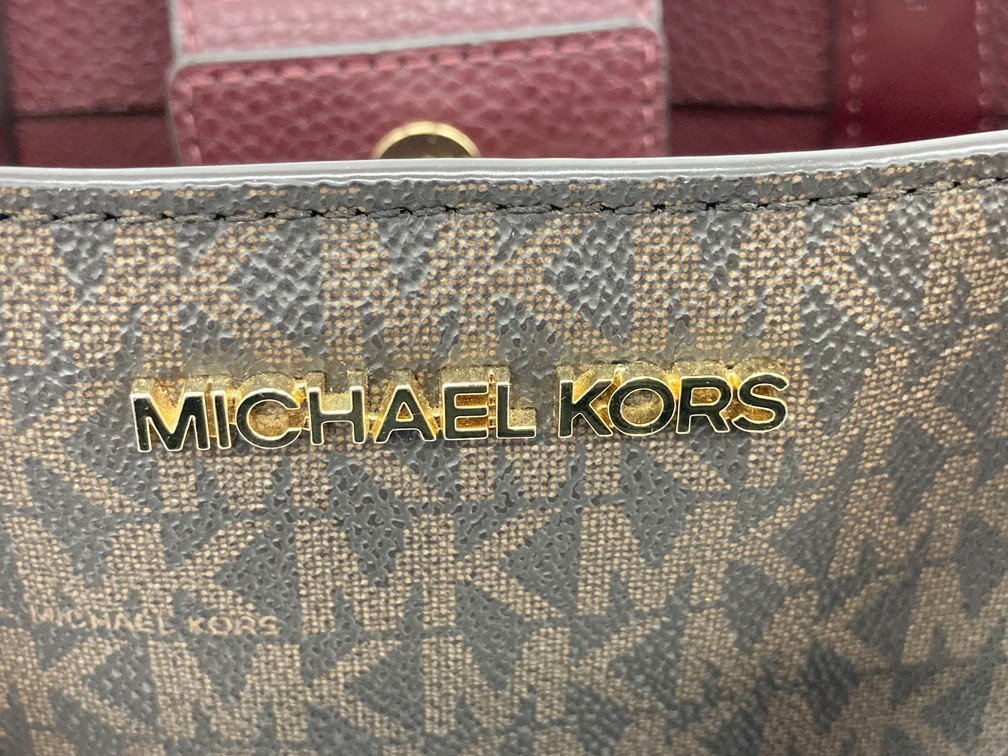 MICHAEL KORS マイケルコース ハンドバッグ ショルダー付き 2WAYバッグ ボルドー【CBAB8067】_画像7