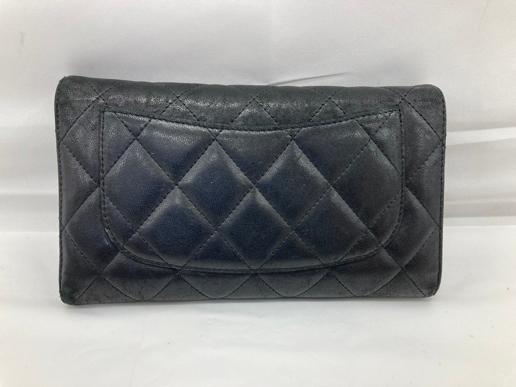 CHANEL　シャネル　ラム　マトラッセ　長財布　黒　ギャラ　箱付き【CBAX7024】_画像3