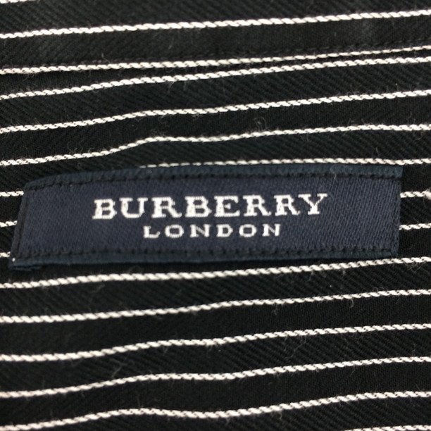 BURBERRY バーバリー 黒ストライプ シャツ BB7-1-846 メンズ Mサイズ【CBAA5045】_画像4