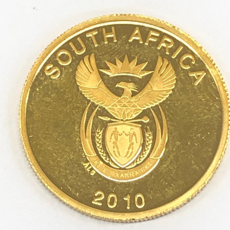 K24　2010 FIFAワールドカップ　南アフリカ　金貨　1/4oz　総重量7.9g【CABD0035】_画像3
