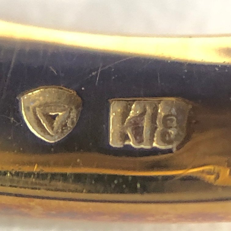 K18　カメオ　リング　MD0.13ct　総重量10.1g　18号【CABD0042】_画像4