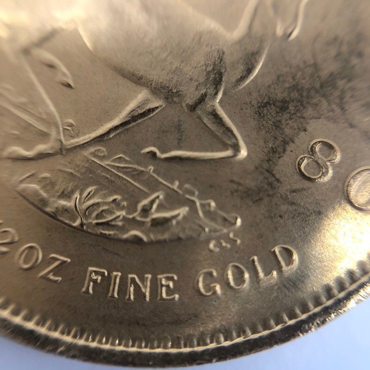 K22　南アフリカ共和国　クルーガーランド金貨　1/2oz　1980　総重量17.1g【CABD0037】_画像5
