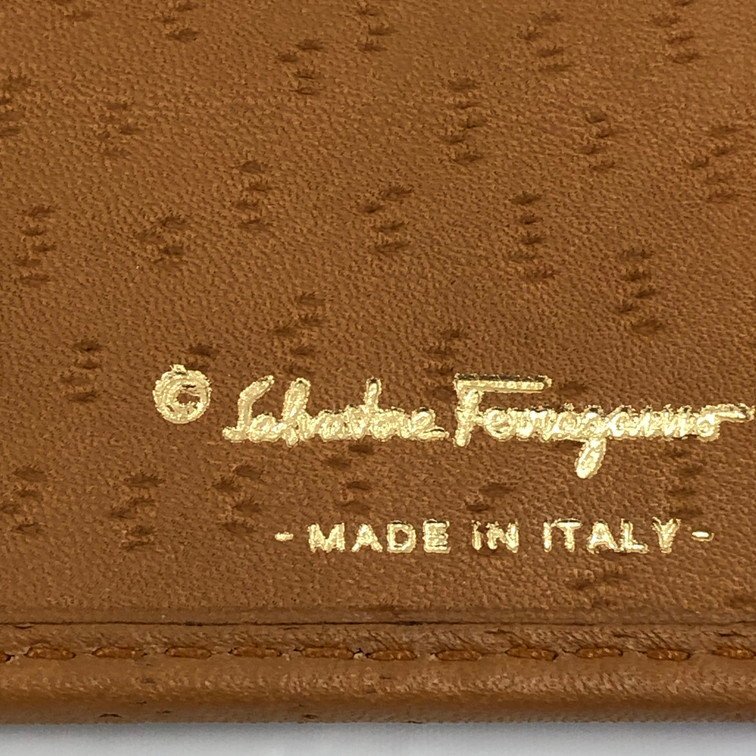 Salvatore Ferragamo サルヴァトーレフェラガモ 長財布 オレンジ系 ガンチーニ JP22 4680【CABB9057】_画像6