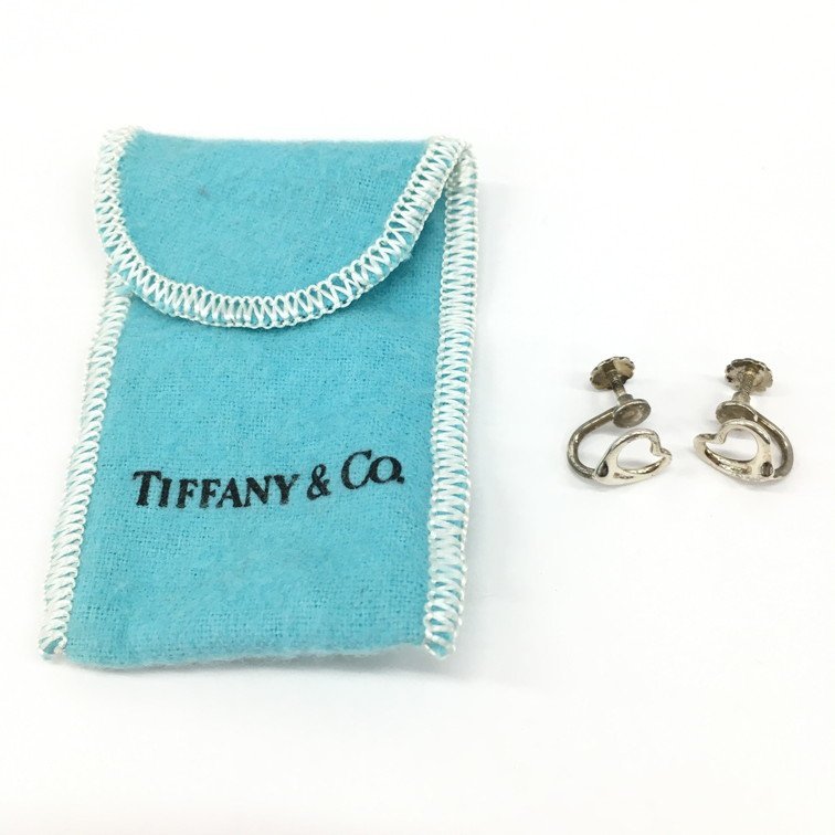 Tiffany&Co.　ティファニー　SV925　オープンハート　イヤリング　総重量2.3g　保管袋付き【CABE4033】_画像9