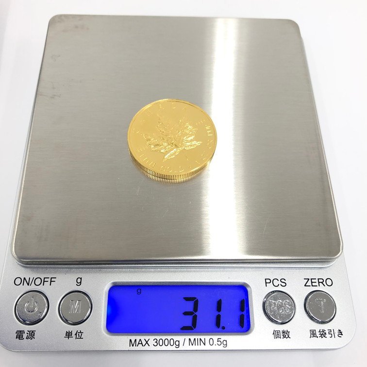 K24　金貨幣　カナダ　メイプルリーフ金貨　50ドル　重量31.1g【CBAB6008】_画像9