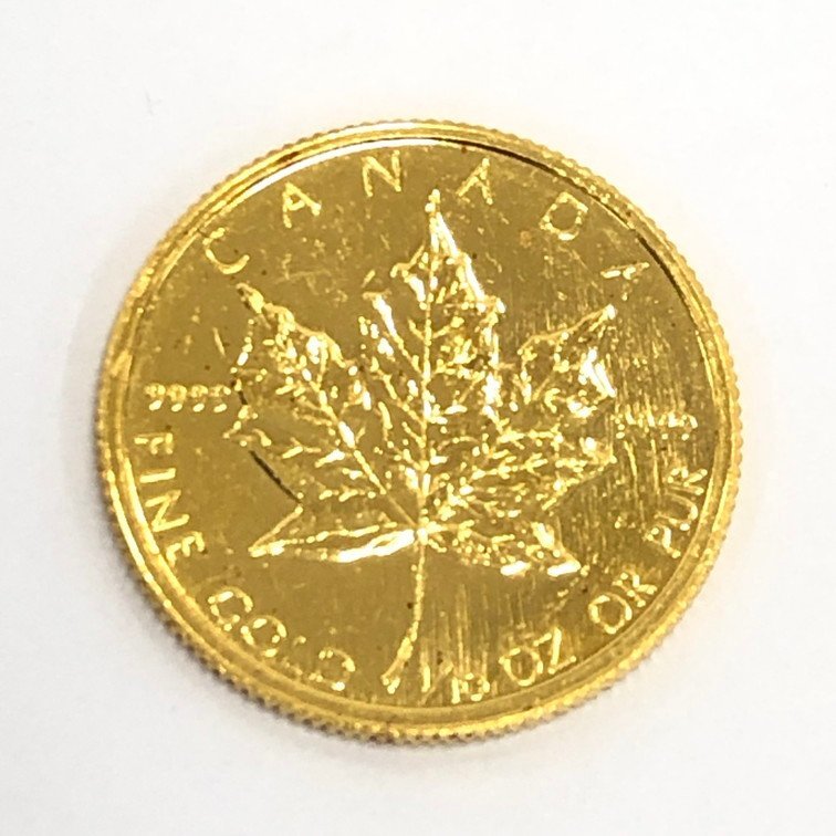 K24　金貨幣　カナダ　メイプルリーフ金貨　5ドル　2枚おまとめ　総重量6.2g【CBAB4037】_画像4