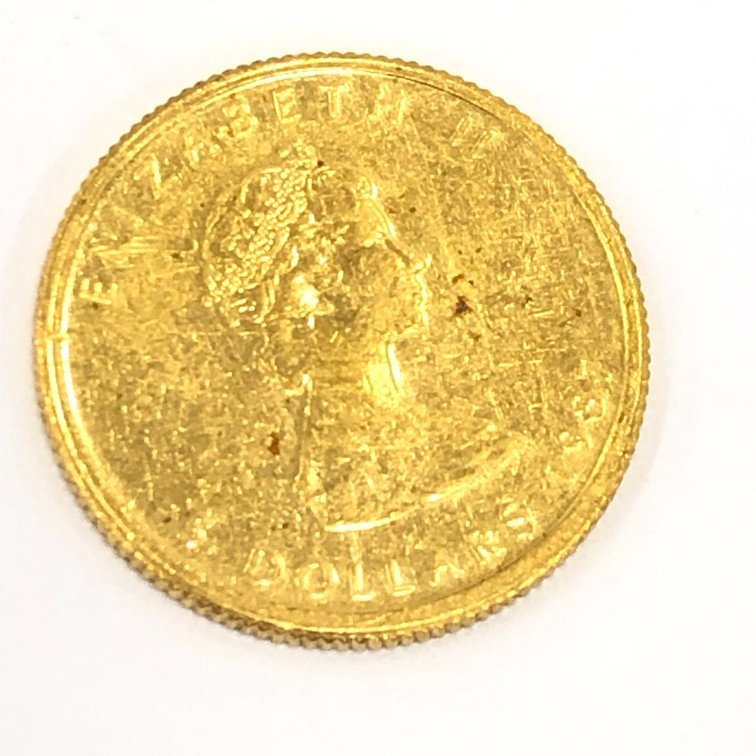 K24　金貨幣　カナダ　メイプルリーフ金貨　5ドル　2枚おまとめ　総重量6.2g【CBAB4037】_画像3