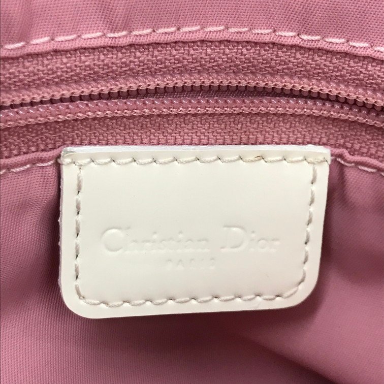 ChristianDior クリスチャンディオール ミニボストンバッグ ピンク系 トロッター 【CBAE3002】_画像8