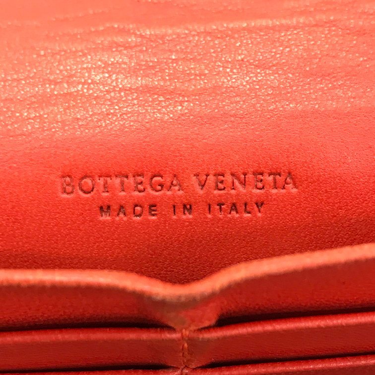 BOTTEGA VENETA ボッテガヴェネタ 長財布 赤 イントレチャート レザー 箱付き【CBAG8032】_画像7