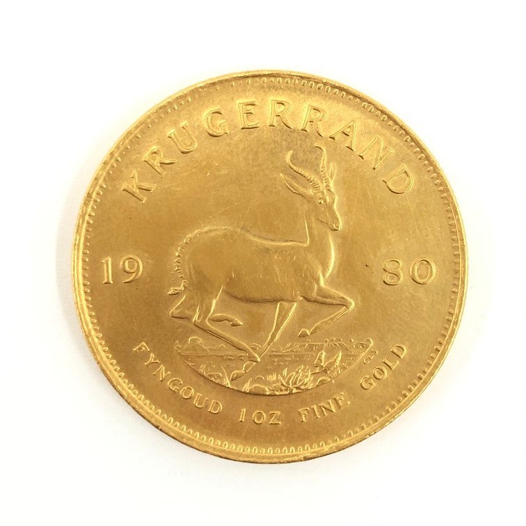 K22　南アフリカ共和国　クルーガーランド金貨　1oz　1980　総重量33.9g【CBAG6086】_画像1
