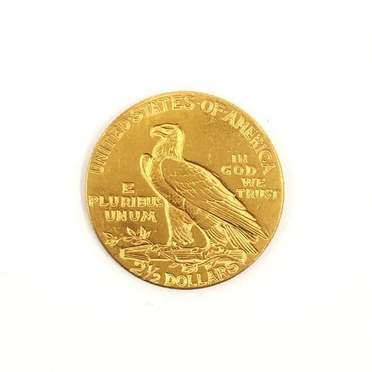 K21.6　アメリカ　インディアン金貨　2 1/2ドル　1928　総重量4.1g【CBAM6020】_画像2