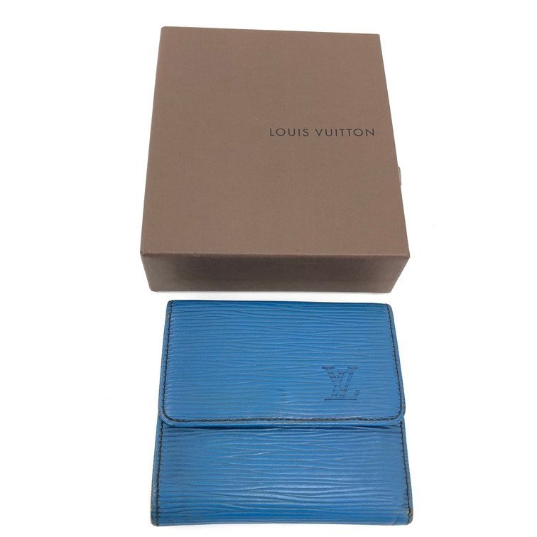 Louis Vuitton　ルイヴィトン　エピ　Wホック財布　ブルー　箱付き　ジャンク【CBAL6086】_画像10