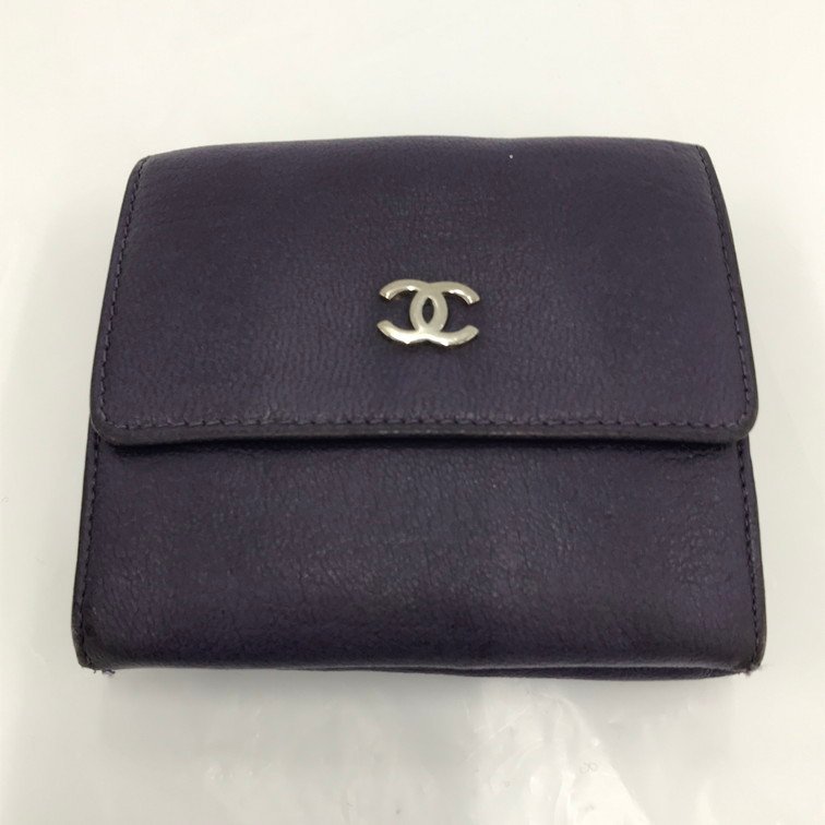 CHANEL シャネル 財布 黒 ココマーク レザー 6151108【CBAL2057】_画像1