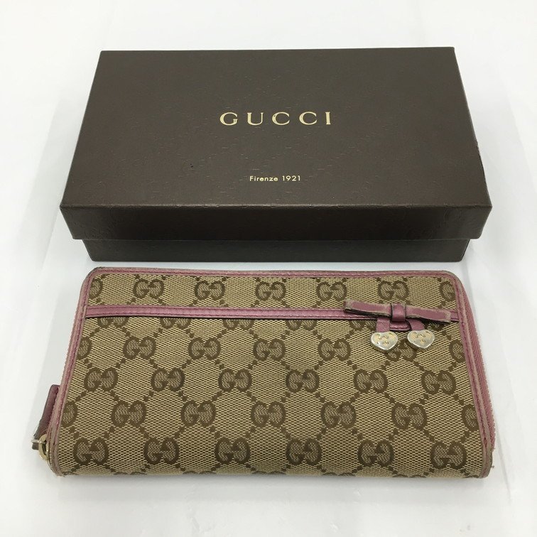 GUCCI グッチ 長財布 GG ベージュ×ピンク 307997 525040【CBAR6074】_画像10