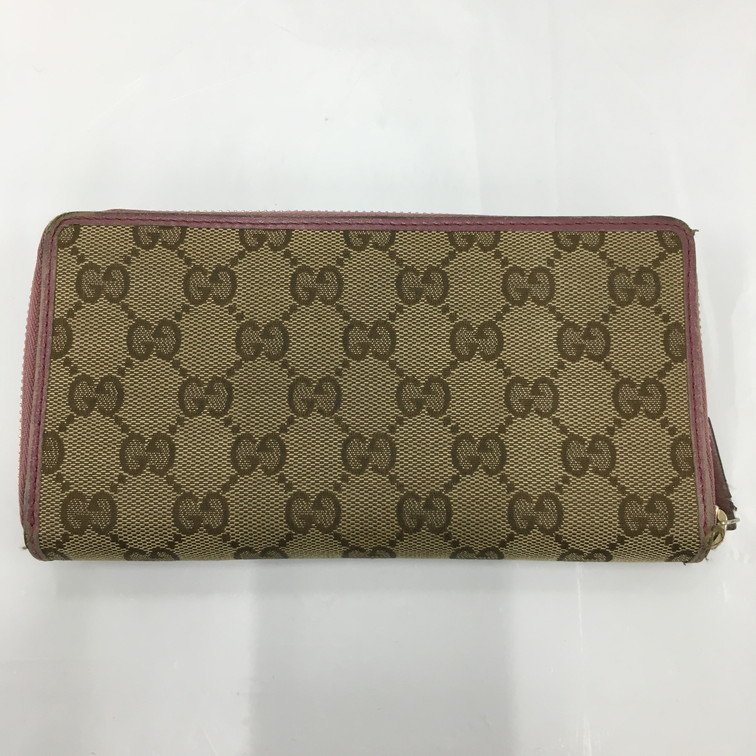 GUCCI グッチ 長財布 GG ベージュ×ピンク 307997 525040【CBAR6074】_画像2