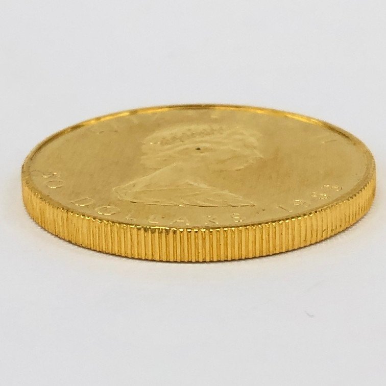 K24　金貨幣　カナダ　メイプルリーフ金貨　50ドル　重量31.2g【CBAZ8019】_画像3