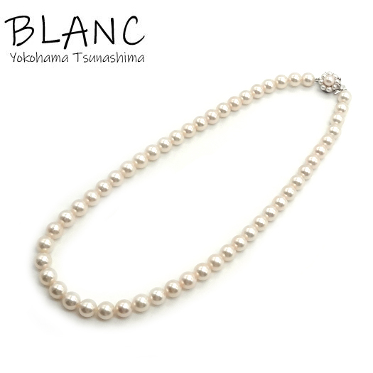 100%品質 パール タサキ ネックレス 横浜BLANC TASAKI シルバー 真珠 40cm パール:7.5mm~7.8mm ネックレス、ペンダント、チョーカー