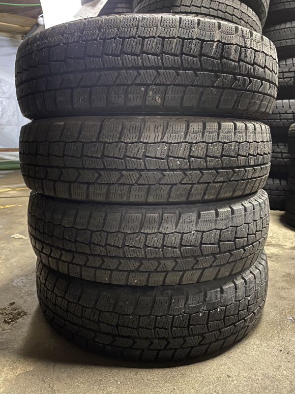 ★送料無料★ 155/65R14 2021年製 7～9分山 ダンロップ WINTERMAXX WM02 4本/中古スタッドレスタイヤ(冬タイヤ) 軽自動車 N6878_C2_画像1