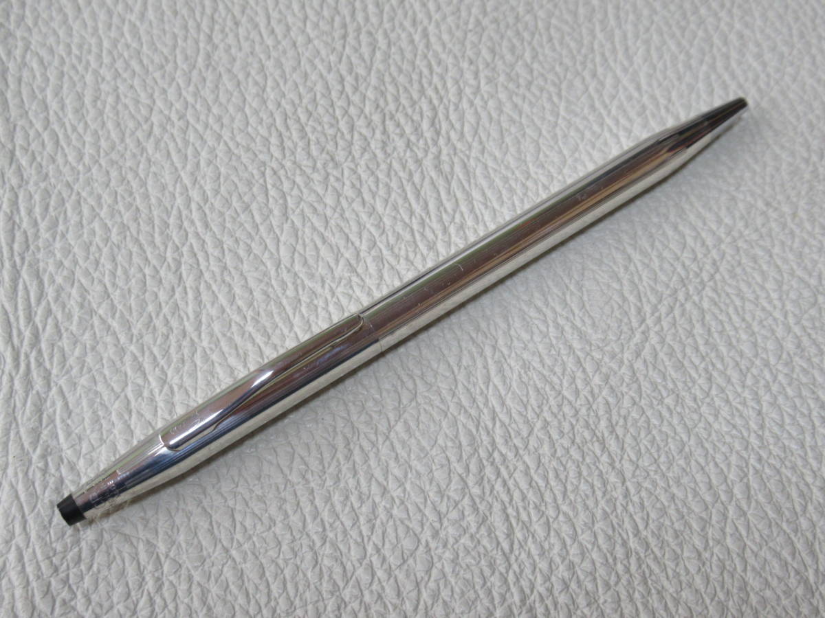 ■美品 1970年代 USA製■クロス（CROSS） シルバー製(銀ムク)クラシックセンチュリー ボールペン CROSS 旧ロゴ筆記体 全長約132ｍｍの画像1