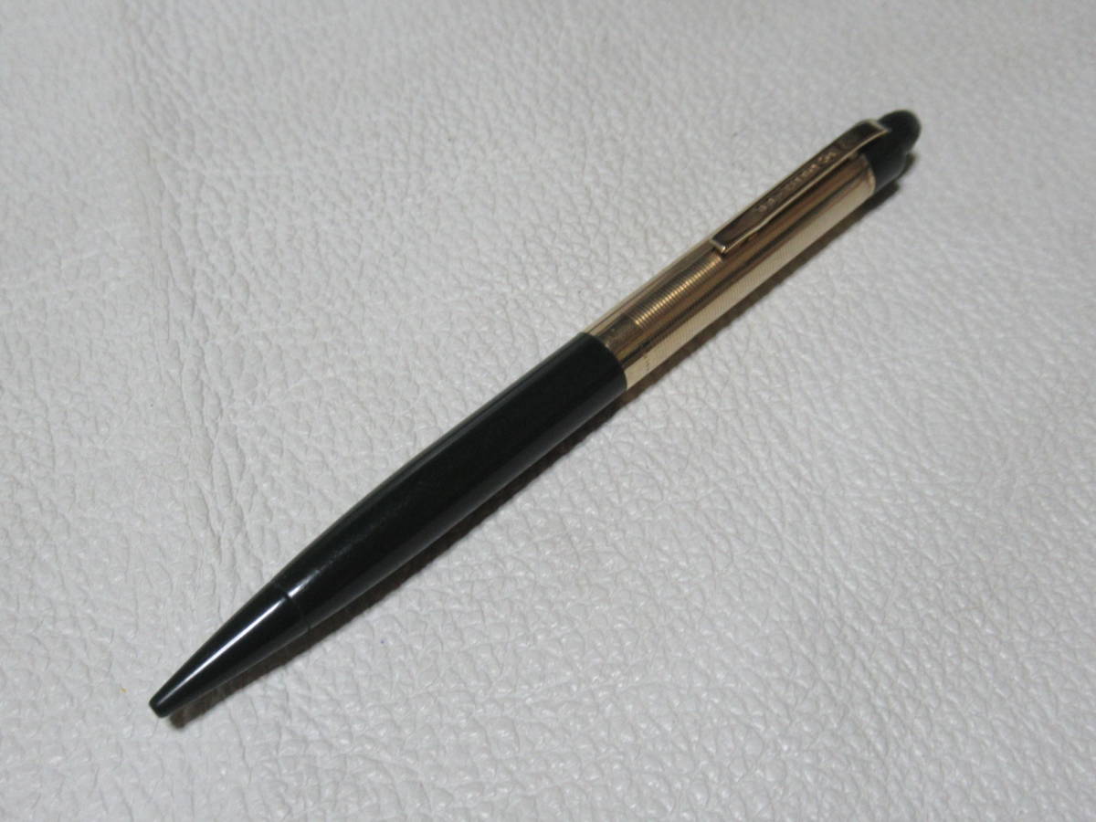 ■美品 希少 1950年代 米国製！エバーシャープ(EVERSHARP SKYLINE) 14金張りと濃い緑 ノック式 ペンシル/シャーペン 芯1.18mm 全長約13.4cm_画像2