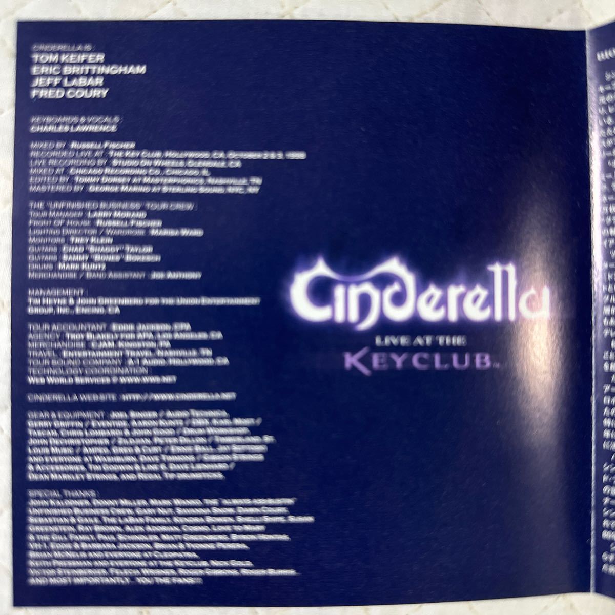 国内盤！Cinderella / シンデレラ / Live at The Key Club / ライヴ・アット・ザ・キークラブ