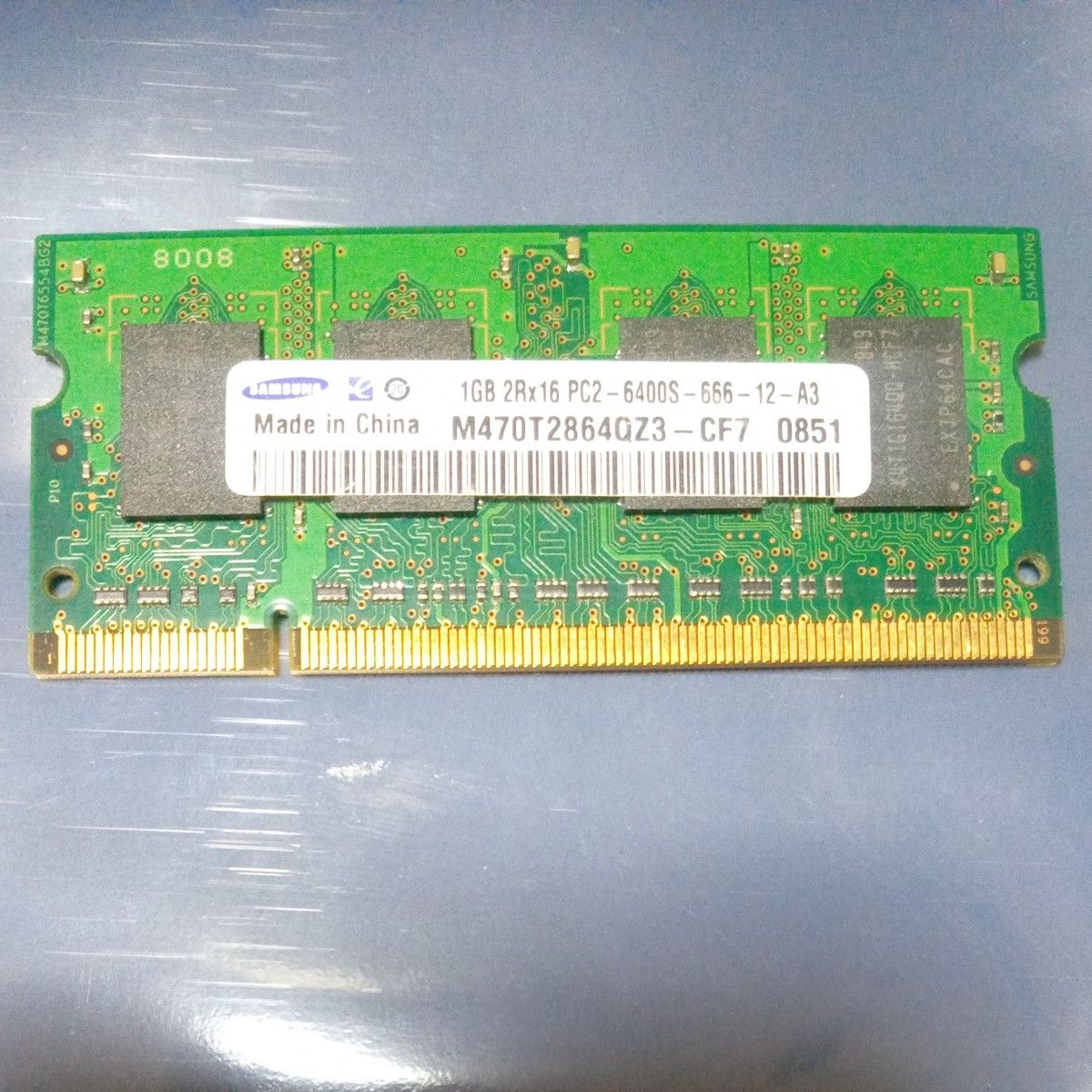 ジャンク ノートPC用メモリ　 SODIMM　 SAMSUNG　1GB PC2-6400S-666-12-A3