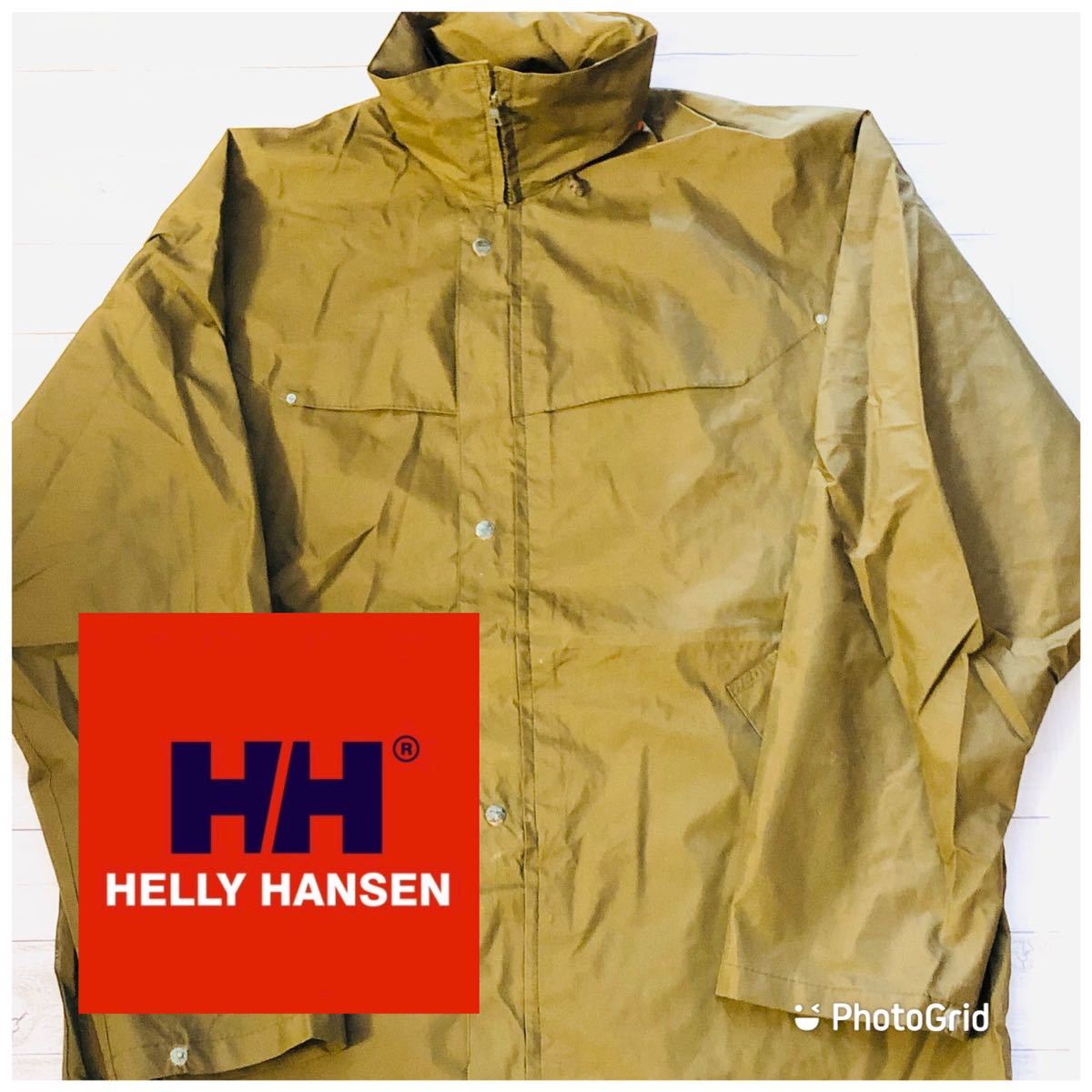 ヨーロッパ古着　ヘリーハンセン　Helly Hansen L 裏メッシュ　ナイロン　セーリングジャケット　マリンジャケット　カーキ_画像1