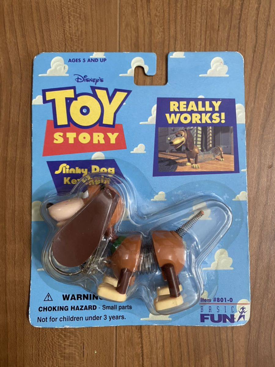 1995 Disney Toy Story Slinky Dog キーホルダー トイストーリー ディズニー 犬 スリンキー ドッグ キーチェーン 雑貨_画像1