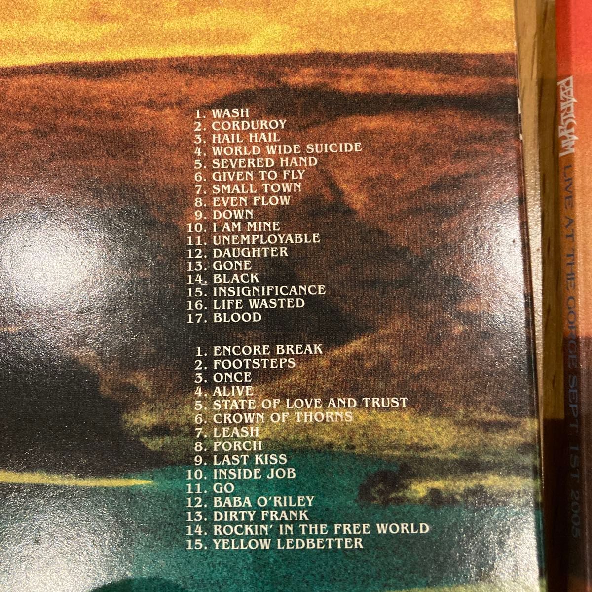 Pearl jam Live at the Gorge パールジャムライブCD ライブアットザゴージ