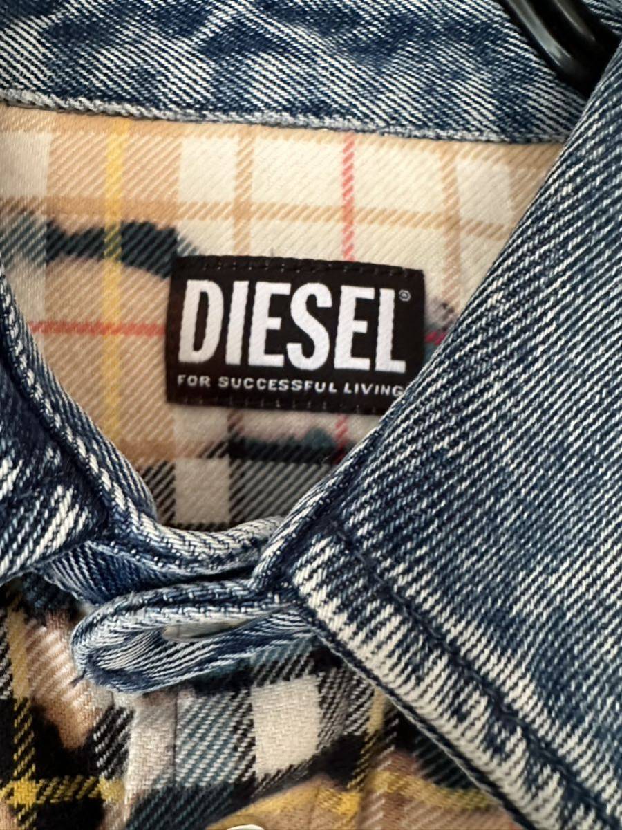 DIESELネルシャツ 試着のみ XXS 大きめ チェック_画像2