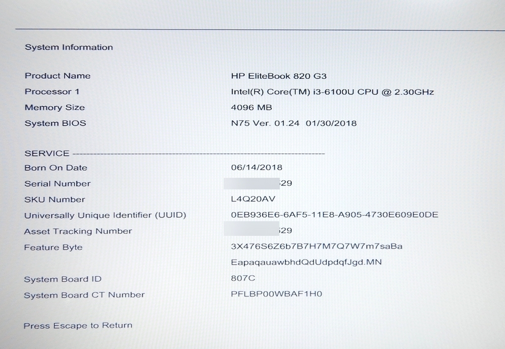 HP EliteBook 820 G3 Core i3-6100U 4GB　HDD無し　※タッチパッド破損・バッテリー欠品※_画像2