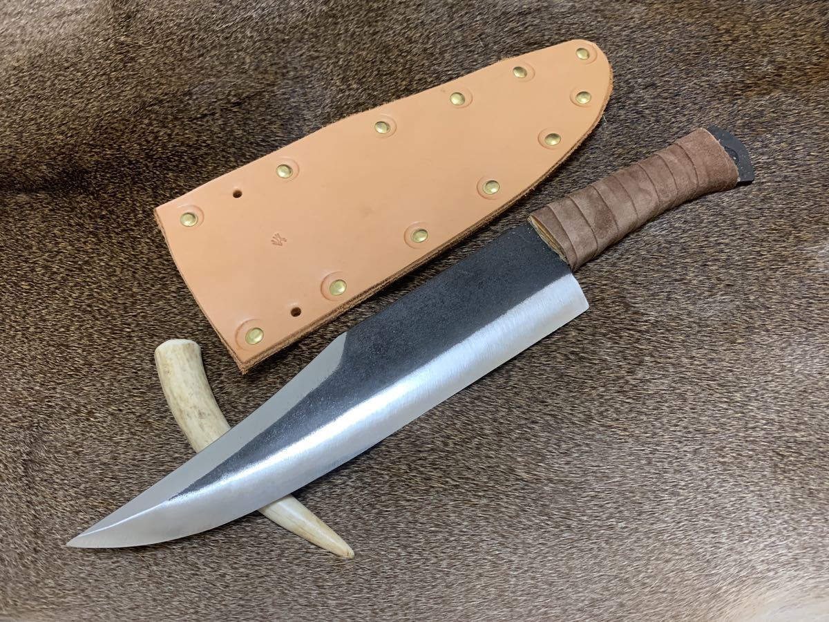 瀬戸作 鍛造スプリング鋼 「フロンティアボウイ」 大型ナイフの画像1
