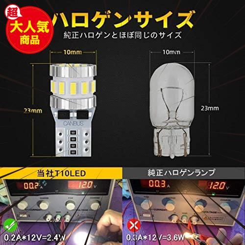 ★T1010個★ BORDAN T10 LED ホワイト 爆光 キャンセラー内蔵 ポジションランプ ナンバー灯 ルームランプ 高耐久 無極性 3014LED素子6000K_画像3