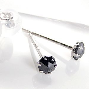 pt900 プラチナ ブラックダイヤモンド ピアス AAAクラス 人気 0.20ct black-020ct-pt900_画像1