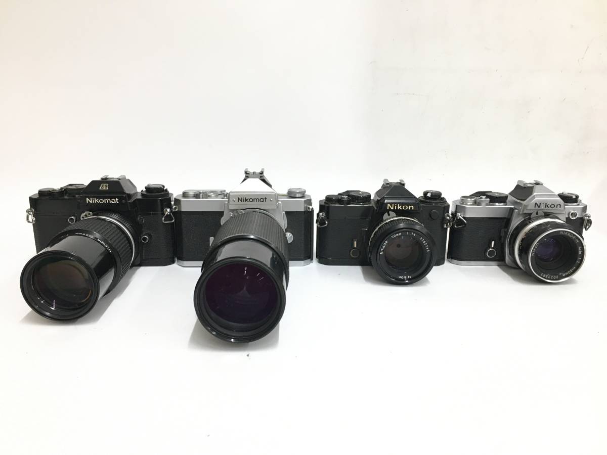 ★ Nikon フィルムカメラまとめ 2 ★ Nikomat × 4 + Nikomat EL + EM + FE + FM + NIKKOR-H 1:2 f=50mm × 2 他レンズ6本 ニコン_画像2