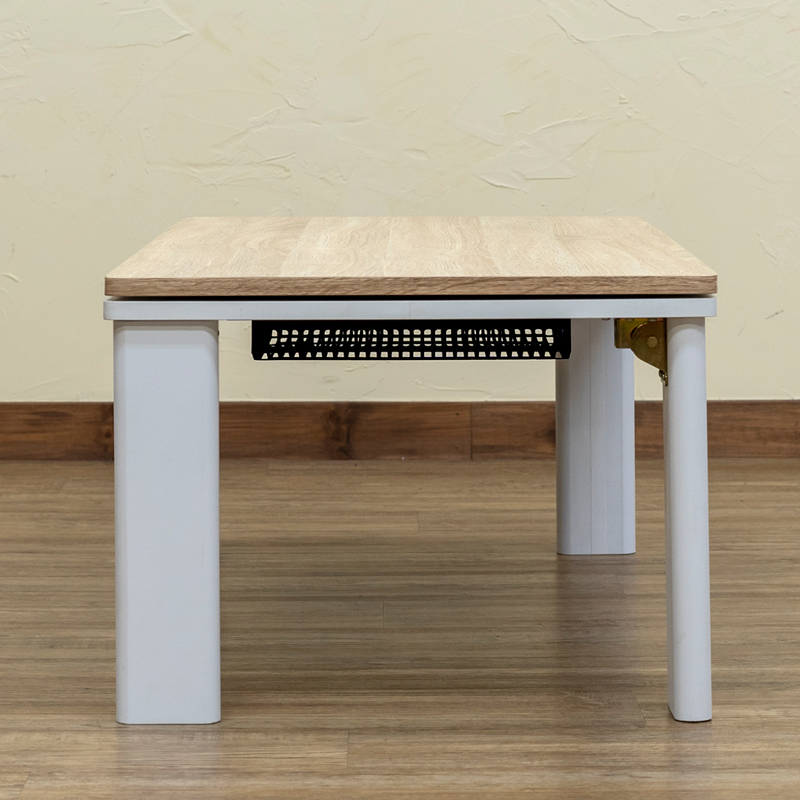 こたつテーブル 90×50cm 折りたたみ式 300W 木目柄 アンティーク風 長方形 ナチュラル DCK-A90 NAの画像7