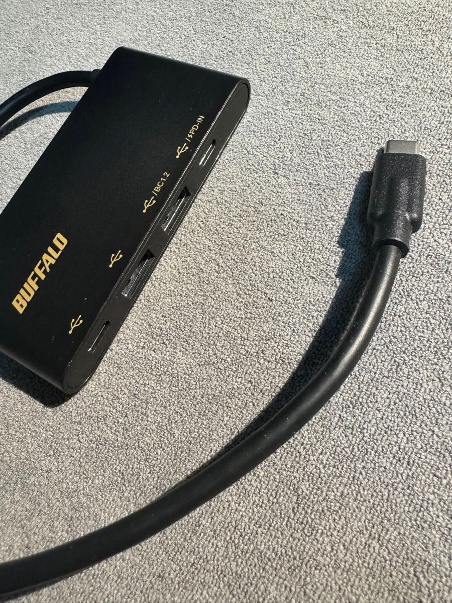 Buffalo USB3.2 (Gen 2) バスパワー4ポートPD対応ハブ [ケーブル長30cm](BSH4U500C1PBK)