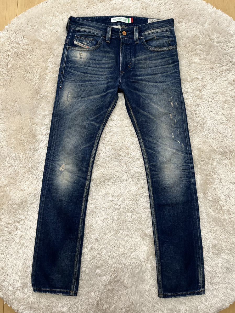 美品 DIESEL THAVAR-IT SLIM-SKINNY W29 L32 WASH 0075G スリム スキニー デニム パンツ ジーンズ