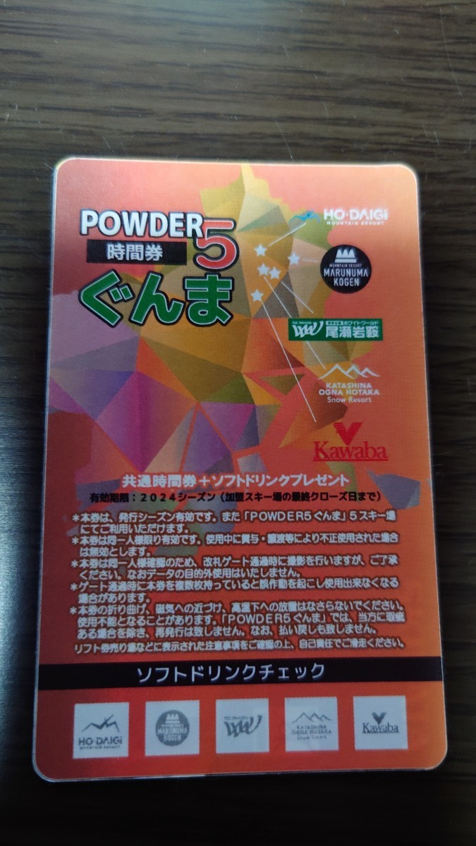 POWDER5ぐんま 10時間券 2枚 値下げしました - スキー場