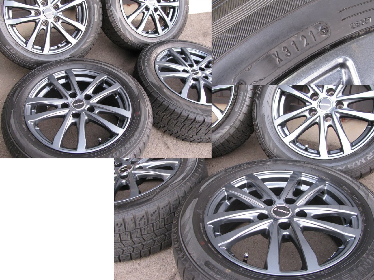 [107681-F]LEBEN 16インチホイール PCD114.3 5H +40 ダンロップ 2021年製 スタッドレス 205/55R16 リーフ オーリス ほか 関東送料4050円の画像10