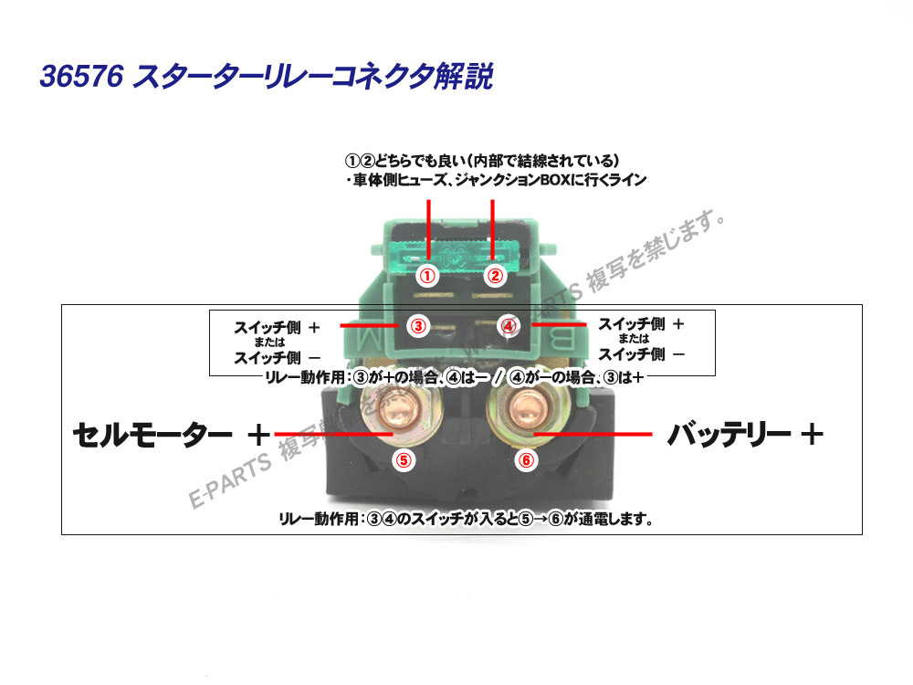 [郵送対応] スターターリレー セルリレー 丸リレー ◆ VTR250 FTR223 VT250 VTZ250 ホーネット フュージョン フリーウェイ 他_画像3