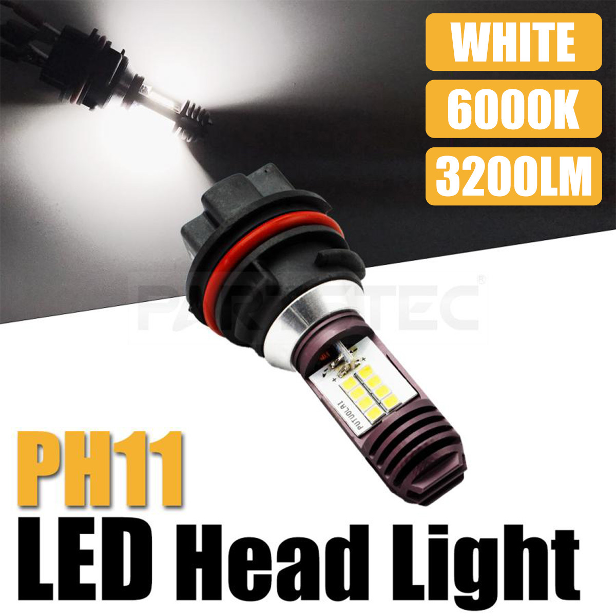 バイク PH11 LED ヘッドライト バルブ Hi/Low 切替 1個 6000k ホワイト AC/DC 9-18V 20W 40W 3200lm ホンダ リード100 JF06/146-28 N-2_画像1