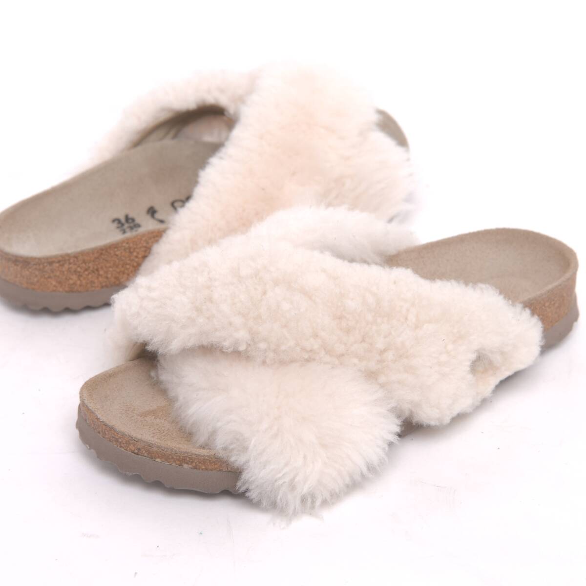 【美品】ビルケンシュトック パピリオ デイトナ ファー36 ナロー クロスサンダル BIRKENSTOCK Papillio Daytona Fur_画像1