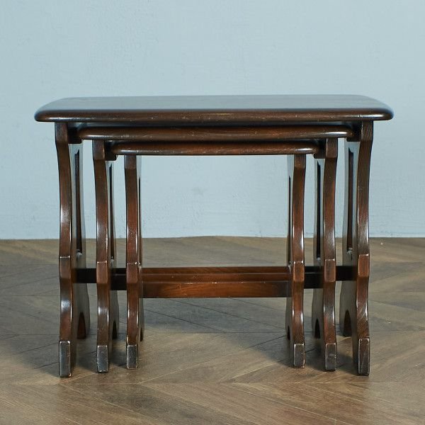 [72900]ERCOL オールドコロニアル ネストテーブル 英国 ヴィンテージ エルム 無垢材 サイドテーブル ローテーブル イギリス アーコールの画像3