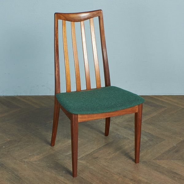 [72126]張替済 G-Plan スラットバックチェア ヴィンテージ 英国 ジープラン チーク ダイニングチェア 木製 椅子 イギリス ビンテージ 緑