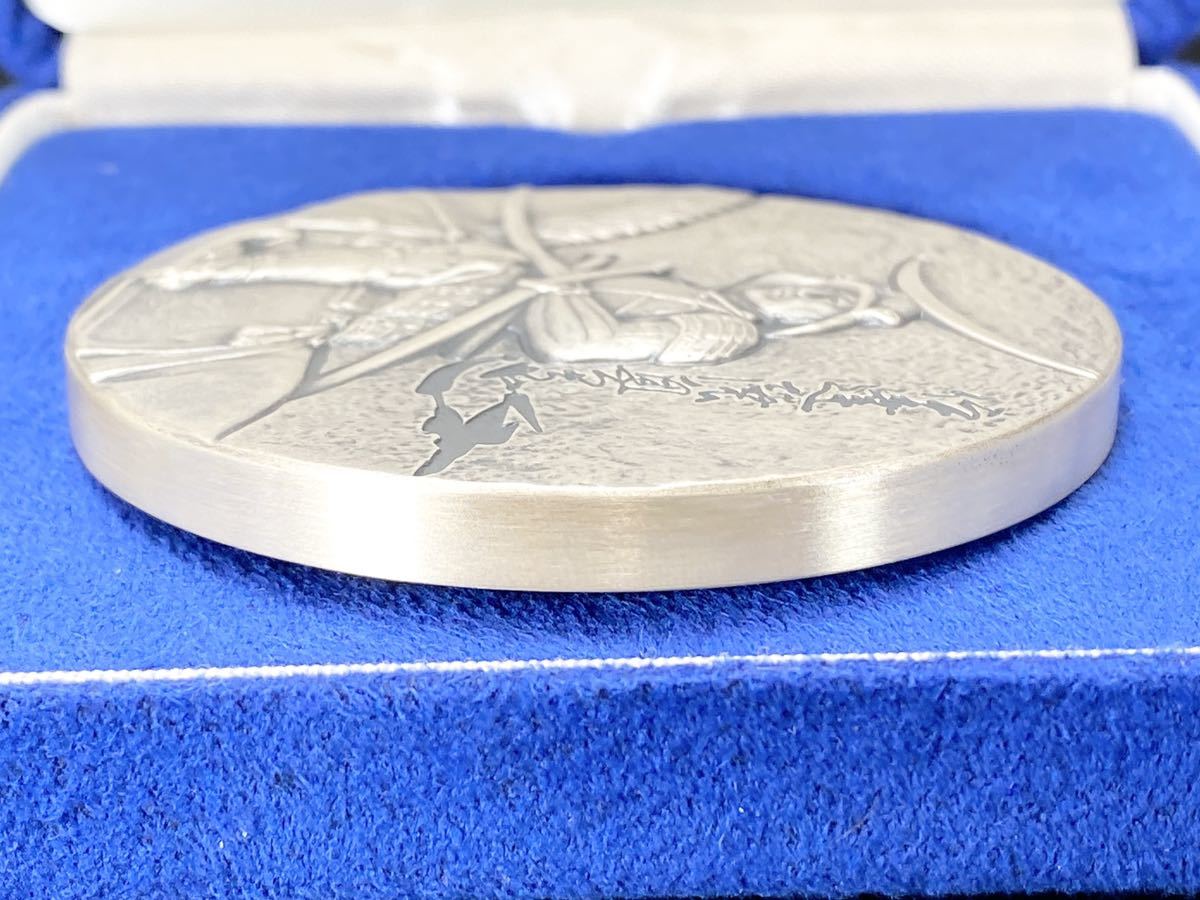 造幣局製 慶長遣欧使節派遣400周年 純銀製 肖像メダル 伊達政宗 ケース付 164g_画像6
