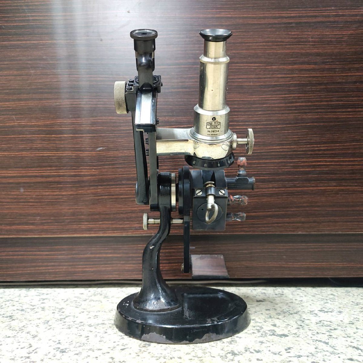 CARL ZEISS JENA microscope GERMANY Germany Karl * zeiss store furniture old tool interior antique Showa Retro 