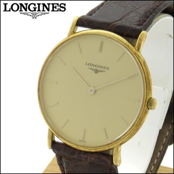 TS LONGINES/ロンジン 金無垢 メンズ腕時計 L7 989 6 18K 750 総重量31.6g 現状渡し_画像1