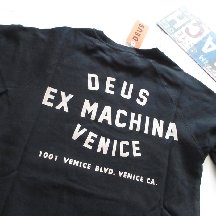 【DEUS EX MACHINA デウス エクス マキナ】新品 VENICE ベニス スカル ロゴ トレーナー ブラック!!　ロンハーマン扱いブランド_画像4